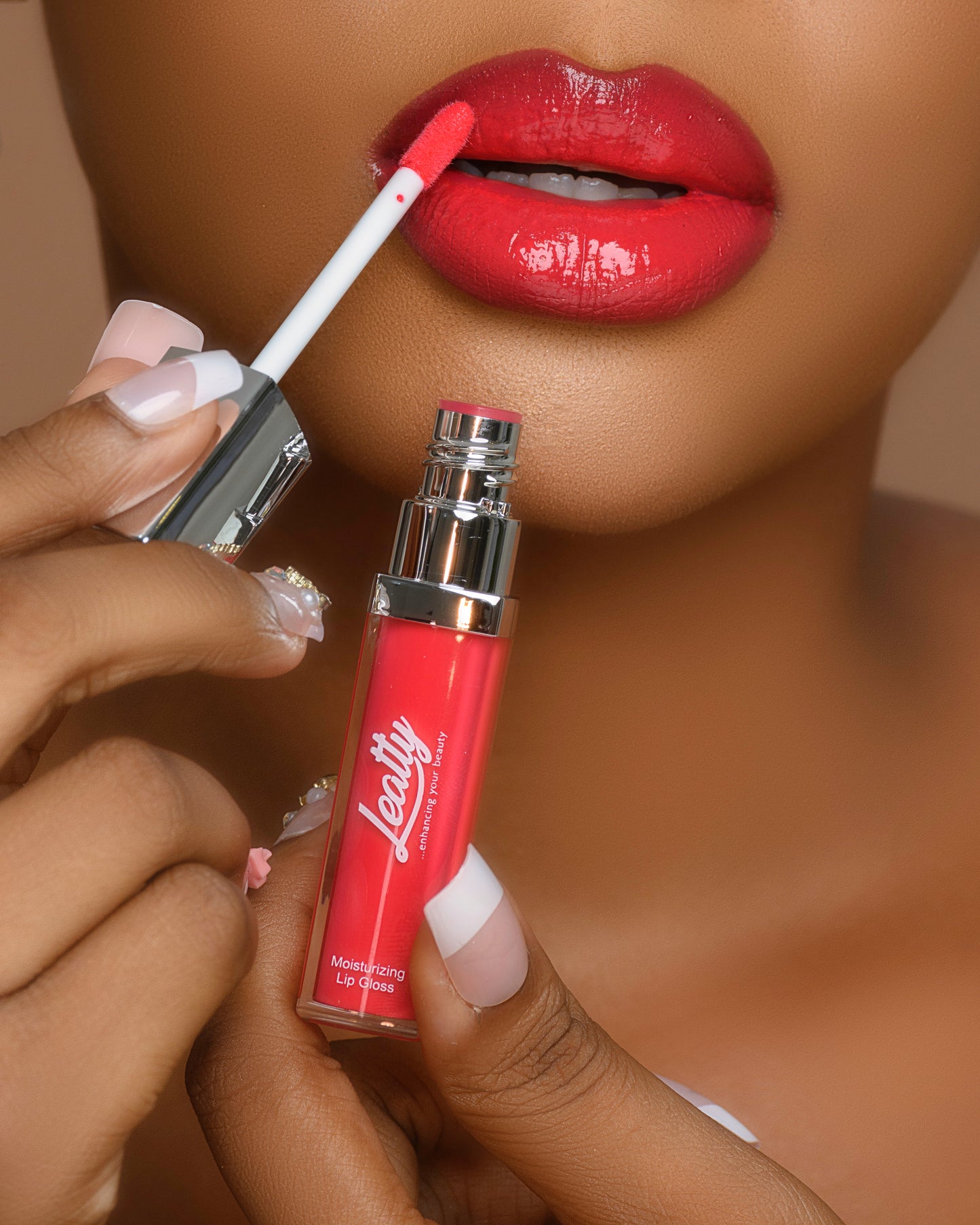 Leatty Beauty PITAYA Moisturizing Lip Gloss - Bold Red Glossy Finish for Vibrant Lips