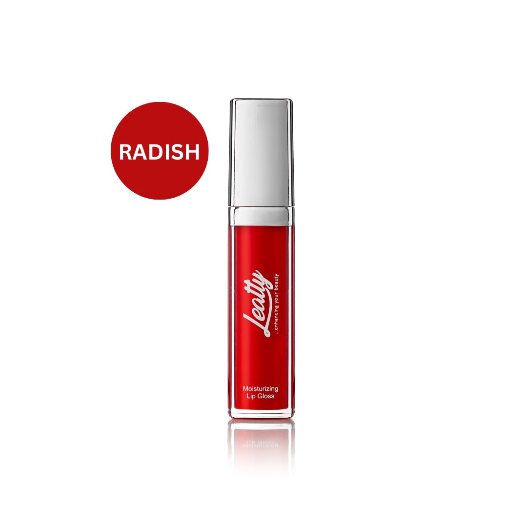 Leatty Beauty RADISH Moisturizing Lip Gloss - Vegan, Long-Lasting Red Gloss Finish