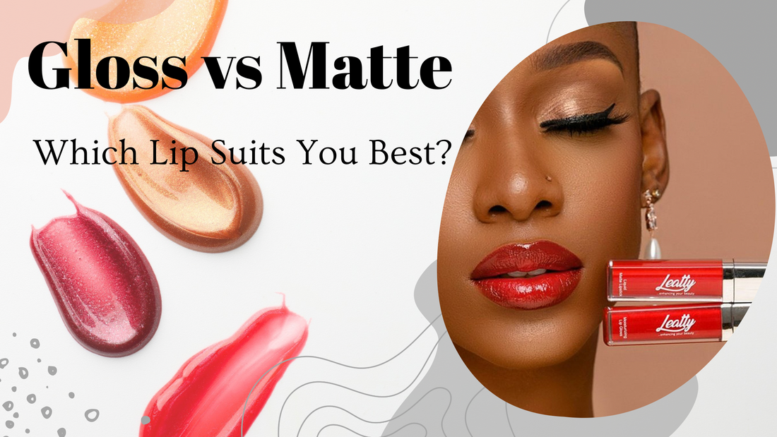 gloss vs matte lipstick blog banner – Leatty Beauty