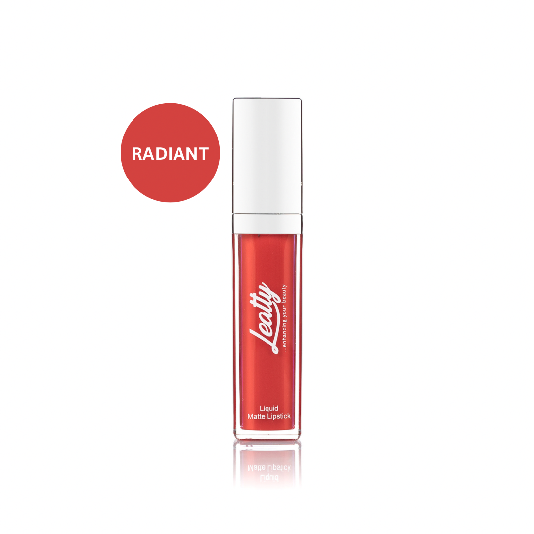 Leatty Beauty RADIANT Liquid Matte Lipstick - Bold Red Matte for Radiant, Confident Look